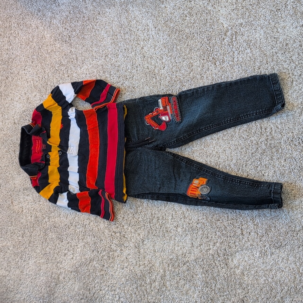 Bluezoo Toddler Outfit Polo Jeans - 2T